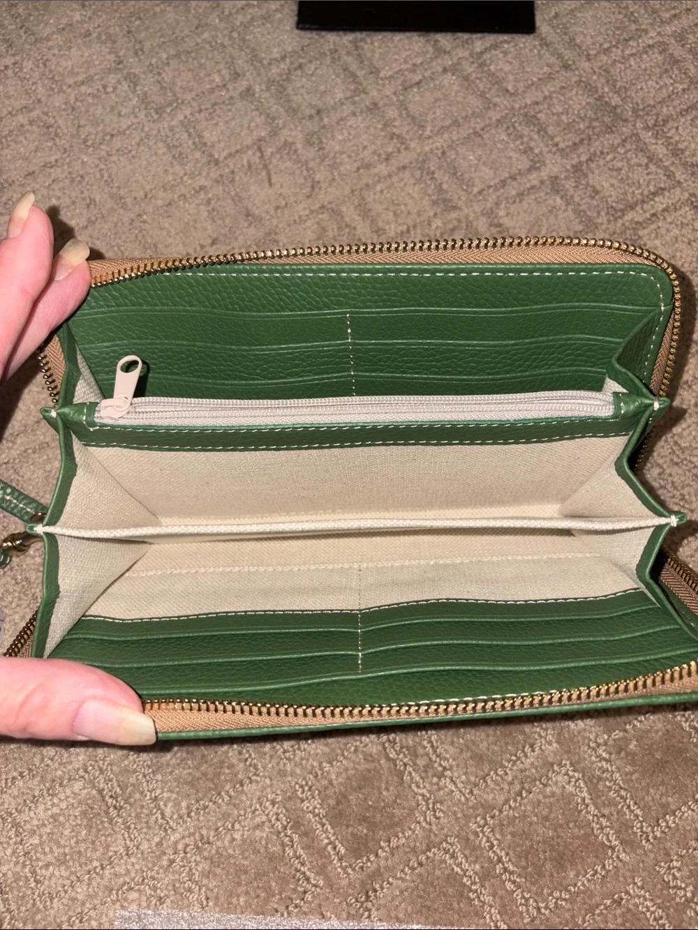 Dooney and Bourke large zip around wallet in Lucca leather